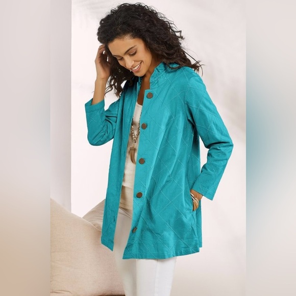 Soft Surroundings Brinley Shirt Textured Linen Blend in White - Picture 9 of 9